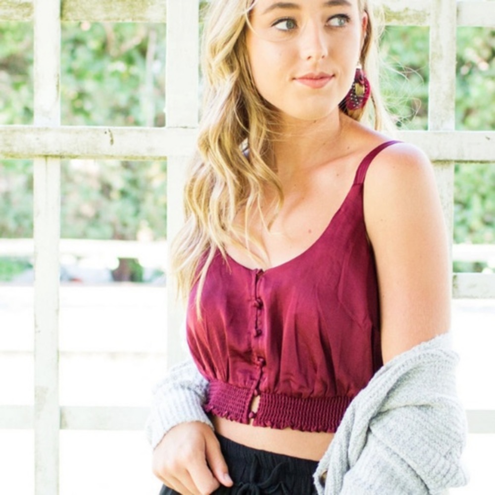 Free People You Honey Satin Crop Top